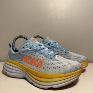 Hoka One One HOKA Bondi 8 Summer Blue Orange Women’s Size 7 Running Athletic